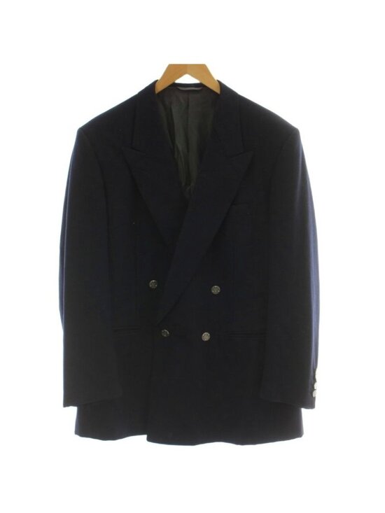 Dior Jackets & Blazers - Dior Jacket Leather Wool Navy Long Sleeve Double Breasted Peak